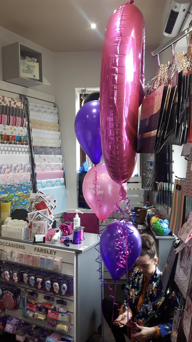 At 'Occasions' on Farsley Town street getting foil balloons..superb stock..they've even got a big pink flamingo!