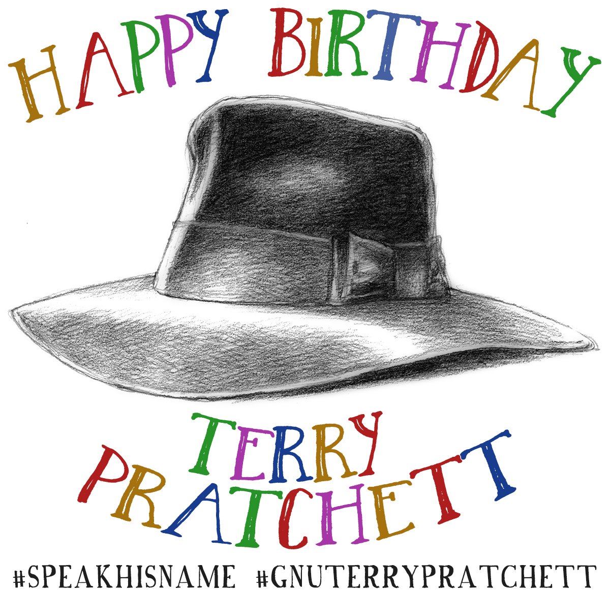 Discworldshoppe's tweet photo. Happy Birthday Terry Pratchett - our latest newsletter pays tribute to the man in the hat - https://t.co/7JUdk7l0SK https://t.co/Hsw74nBsKP