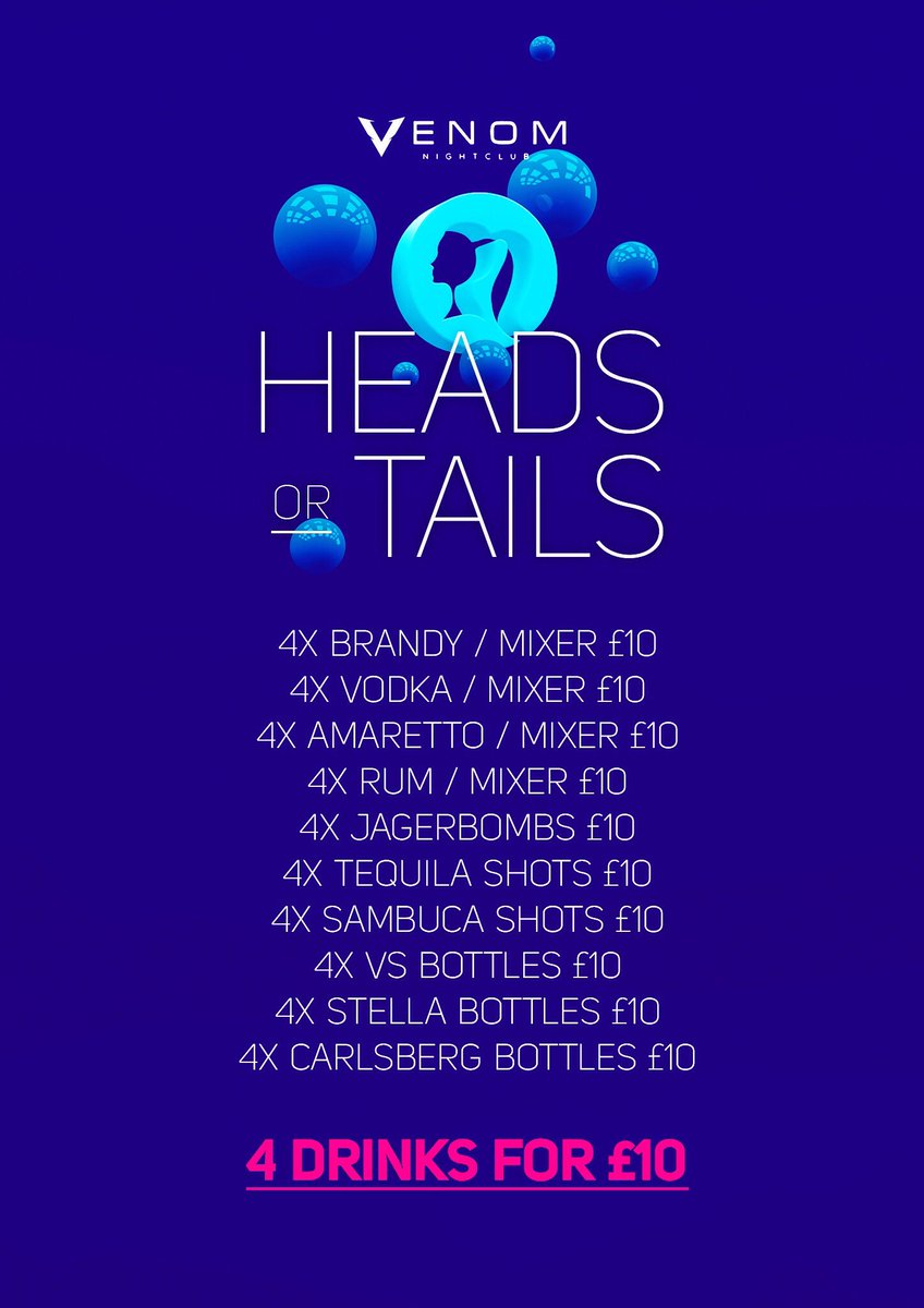 imagineleics's tweet photo. CHOOSE HEADS OR TAILS ? .. HEADS LEAD TAILS FOLLOW ...https://t.co/y8W9Jt1jaA this Saturday only at VENOM NIGHT CLUB https://t.co/HydJjp4tCY