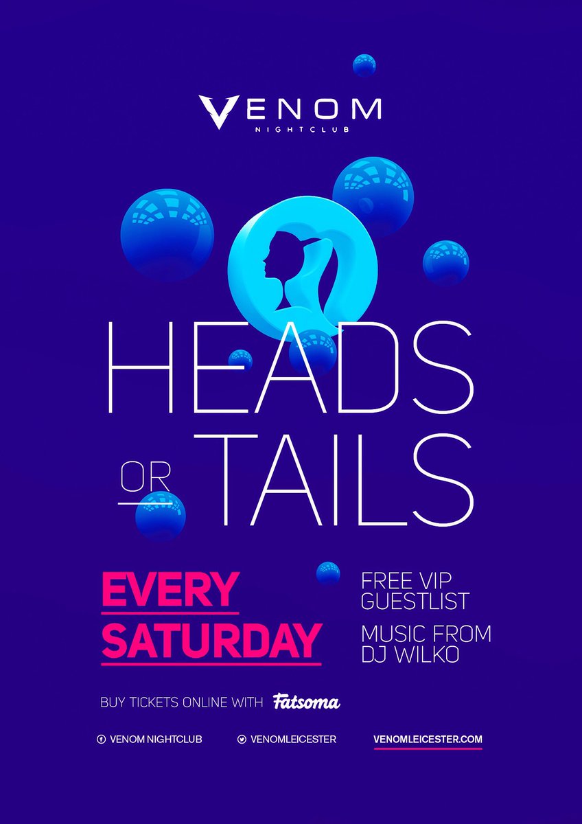 imagineleics's tweet photo. CHOOSE HEADS OR TAILS ? .. HEADS LEAD TAILS FOLLOW ...https://t.co/y8W9Jt1jaA this Saturday only at VENOM NIGHT CLUB https://t.co/HydJjp4tCY