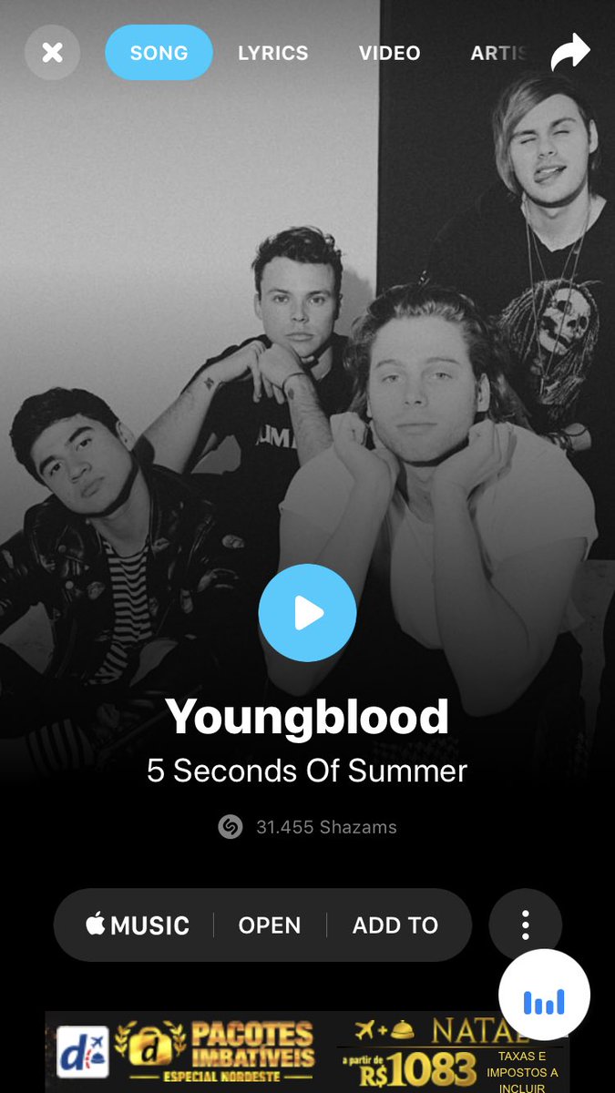 Site5SOSBR's tweet photo. Hoje às 19:00 vai rolar um Shazam Attack de Youngblood! Quem ainda não tem o aplicativo, ele é bem fácil de ser usado e está disponível no Google Play https://t.co/bJjaDVeSRt e Apple Store https://t.co/g2HyTjXEGI. https://t.co/7TDcOx013U