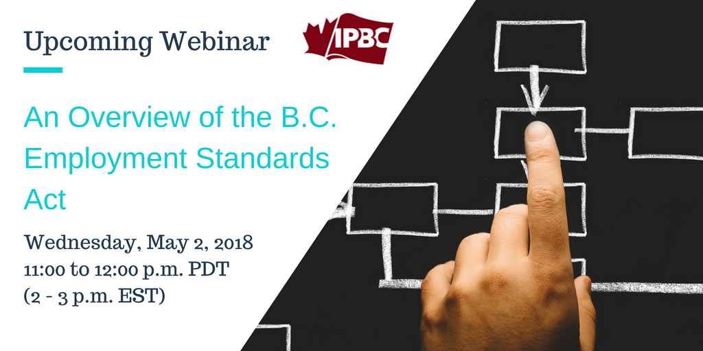 cpbcan's tweet photo. Join Sarah Orr from the B.C. Ministry of Labour on May 2nd for a one hour webinar on the B.C. Employment Standards Act. https://t.co/7HZOVwXfPt
#IPBCWebinar #CEC #Certified #Bookkeepers #BusinessTips #BusinessAdvisor https://t.co/jh9X0mzTST