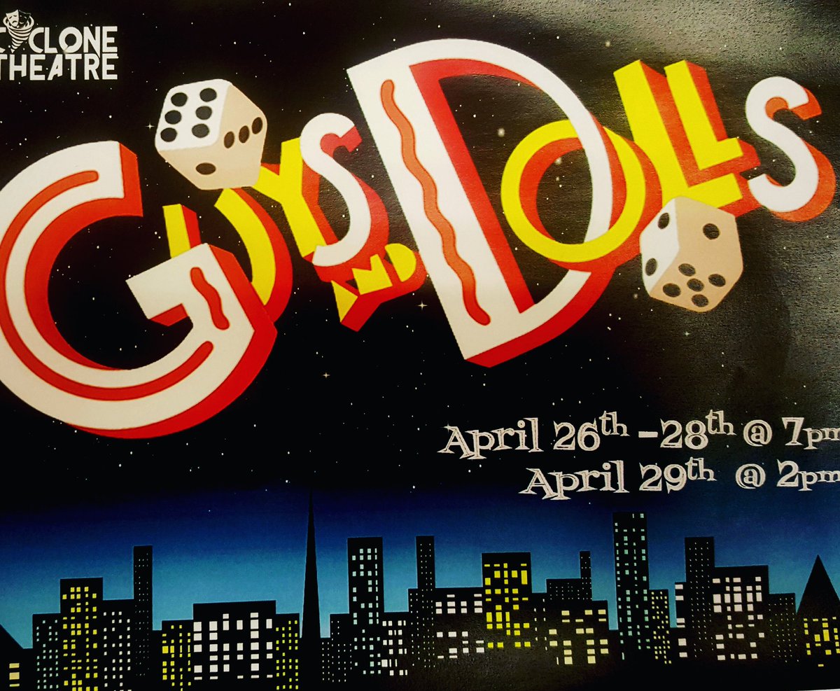 Troupe7260's tweet photo. See you tonight! The Center for The Arts on the campus of Russellville High School. #GuysandDolls18 https://t.co/fQbr7ccfx4