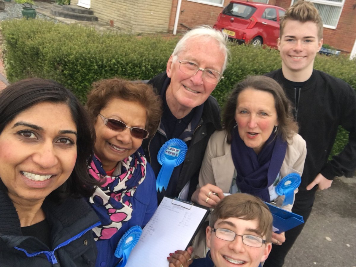SuellaBraverman's tweet photo. Delivering in Fareham East &amp; then canvassing. Great teamwork @FarehamTories @Conservatives The rain stayed away today! Vote for Leslie Keeble in Fareham West on May 3rd. #ToryCanvass https://t.co/q0Qg29Ojv6