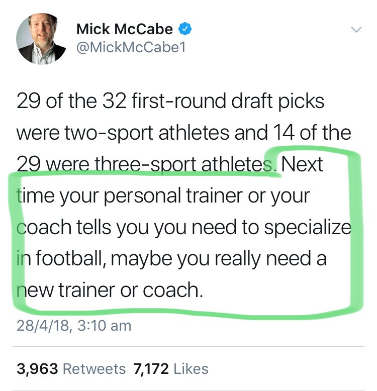 DivaBay22's tweet photo. This statement is also applicable to young 14-17yr old AFL players who wish to play multiple sports... https://t.co/J3z17mdtbS