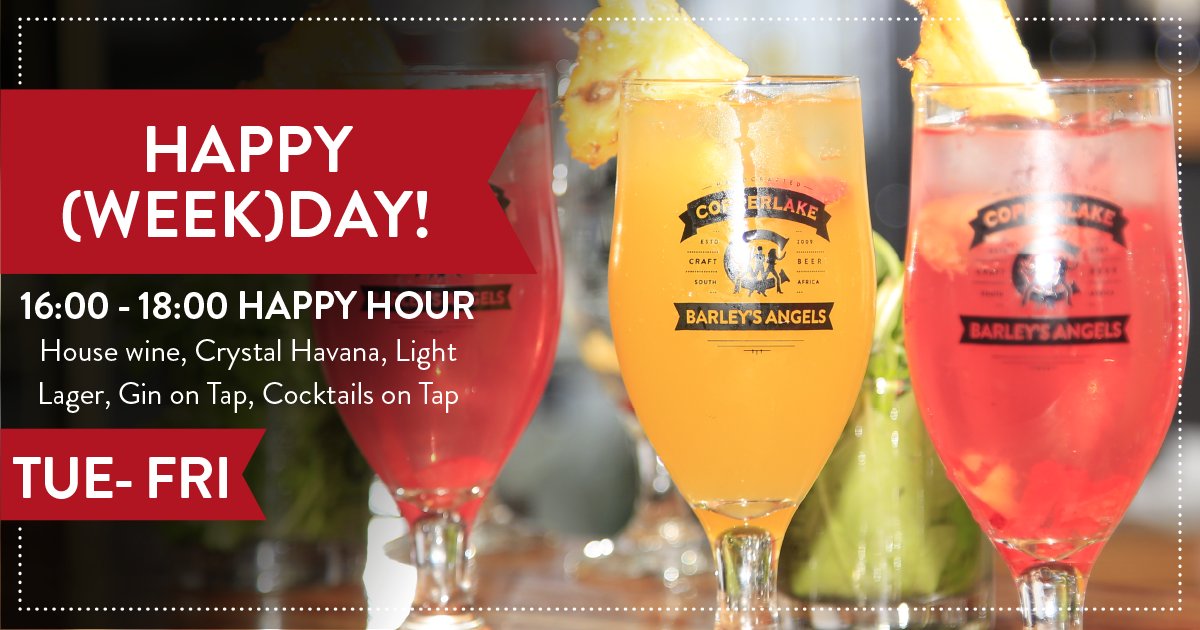 One good reason to look forward to the new week! Our happy hour! Select drinks on 2 for 1 special Tuesday - Friday!