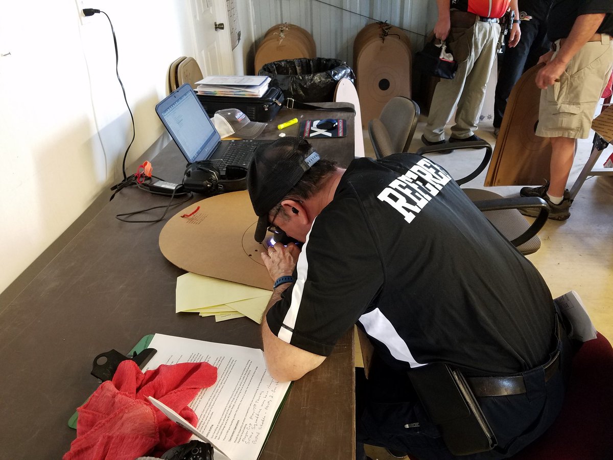 thecrawfishcup's tweet photo. A huge shout out to the NRA - National Rifle Association of America for their dedication to competitive shooting sports. Our referee, John Richards, inspects a target, giving the final say for the challenge. #NRA #2A #actionpistol #2018CrawfishCup https://t.co/PzoliVejxJ