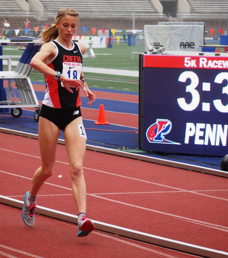nsaf_track's tweet photo. What a performance by @taylormewert early today at @pennrelays! The 2-time NBN champ ruled the HS 5000m race walk with a smoking 22:38.16, crushing the national HS and US Junior records by 22 seconds! She set the 1 Mile HSR last winter and frosh 3k mark last spring! https://t.co/bmCBr4iIU7