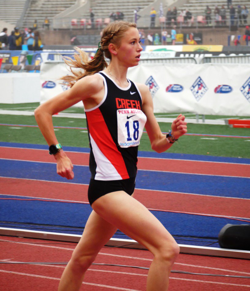 nsaf_track's tweet photo. What a performance by @taylormewert early today at @pennrelays! The 2-time NBN champ ruled the HS 5000m race walk with a smoking 22:38.16, crushing the national HS and US Junior records by 22 seconds! She set the 1 Mile HSR last winter and frosh 3k mark last spring! https://t.co/bmCBr4iIU7