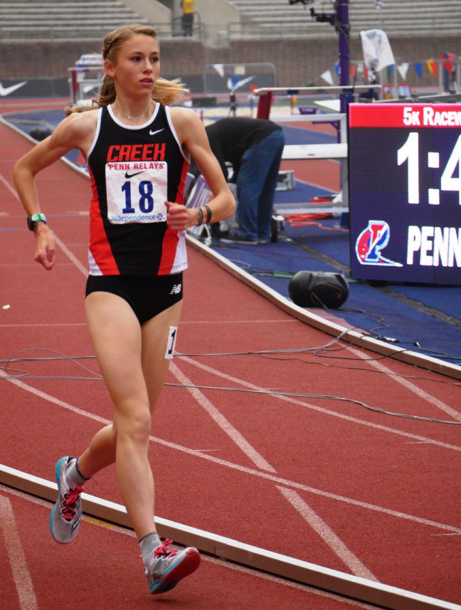 nsaf_track's tweet photo. What a performance by @taylormewert early today at @pennrelays! The 2-time NBN champ ruled the HS 5000m race walk with a smoking 22:38.16, crushing the national HS and US Junior records by 22 seconds! She set the 1 Mile HSR last winter and frosh 3k mark last spring! https://t.co/bmCBr4iIU7