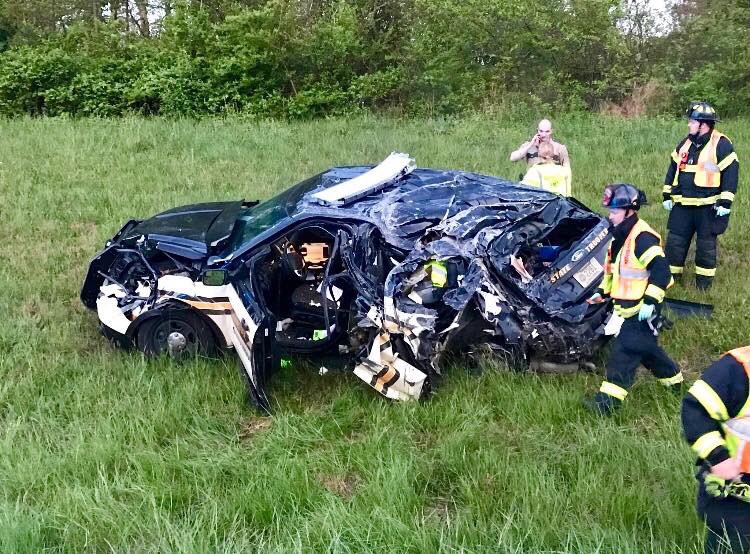 THPChattanooga's tweet photo. I24 east at mm112 will be closed for an extended length of time due to a crash involving a semi truck that hit a Trooper &amp; Deputy working a crash and did not MOVE OVER! #MoveOver https://t.co/mZ2xpyJ0pL