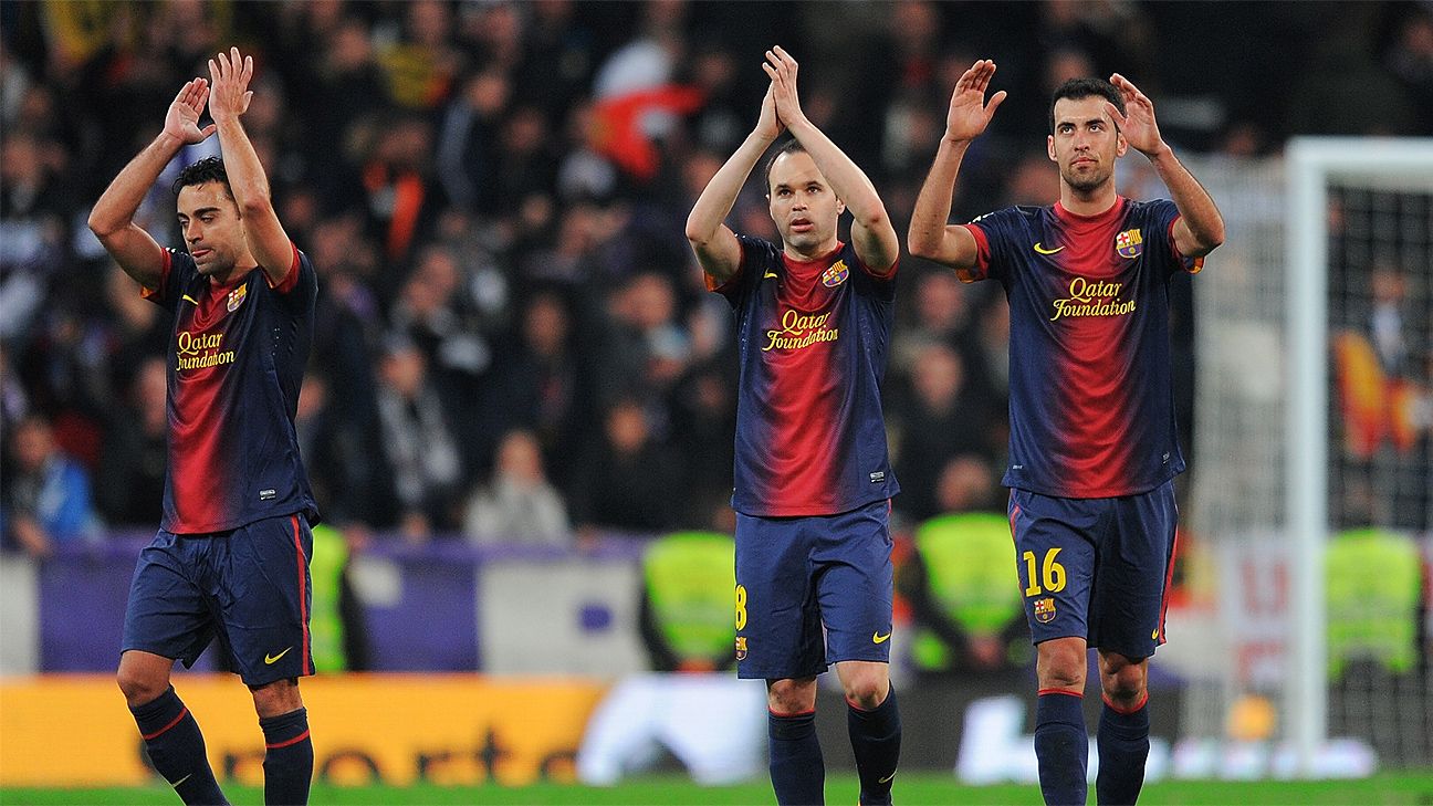 Iniesta, Xavi, and Busquets Trio Midfield