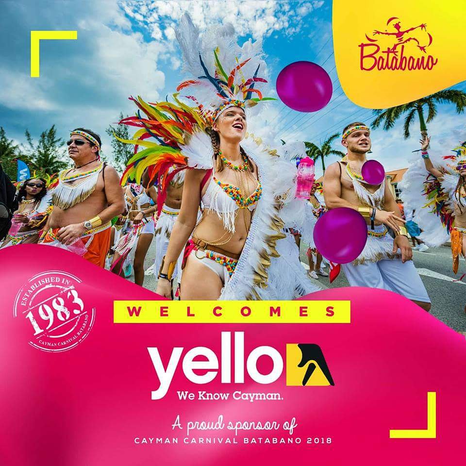 yellocay's tweet photo. We are thrilled to announce that we are a proud sponsor of our national carnival this year, Cayman Carnival Batabano! #CaymanCarnival #Batabano #Batabano2018 #FirstWeekendInMay https://t.co/TvAWMaM4fY