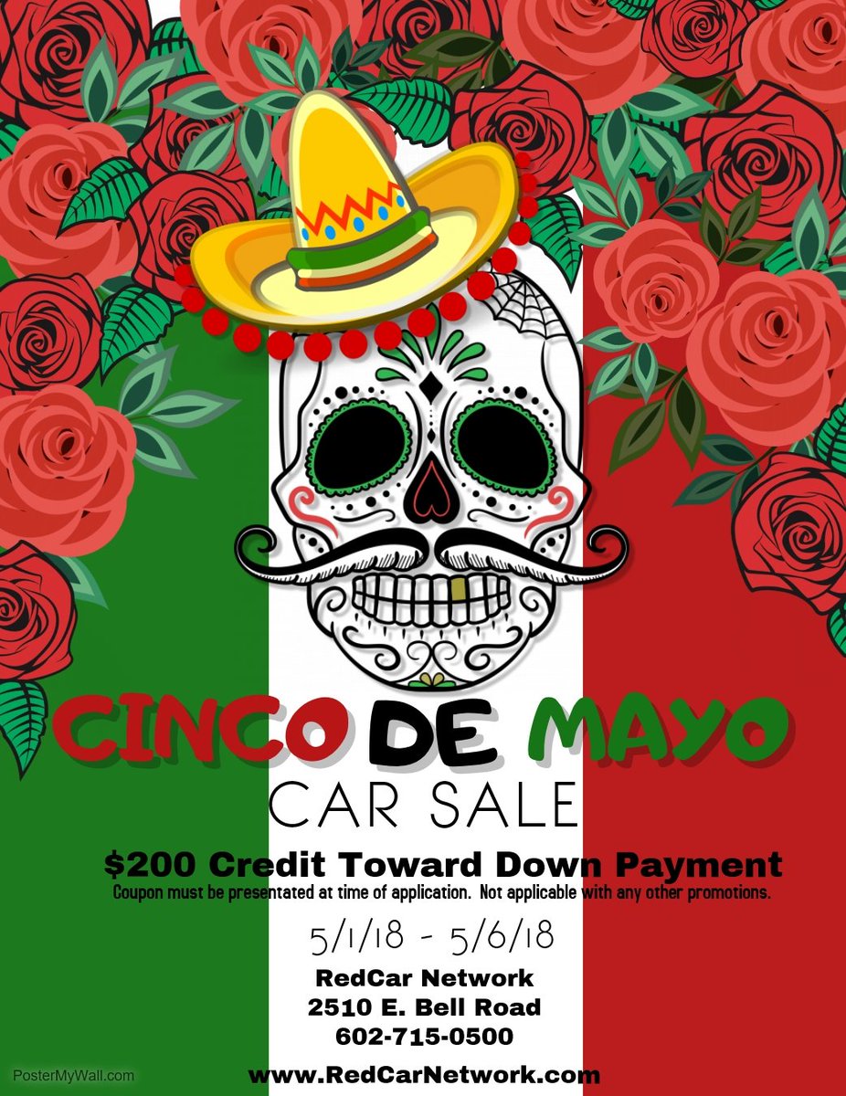 RedCarNetwork's tweet photo. #cinco #cincodemayo #carsale #trucksale #UsedAutoSales #PreOwnedVehicles #UsedCarDealer #PreOwnedCars #UsedCarDealership #UsedCars #UsedAutoFinancing #BadCredit #UsedCarFinancing #UsedTrucks #UsedSUV #UsedCarSales #CochesUsados #AutoUsados #CarrosUsados #Phoenix #Phoenix85032 https://t.co/t6bJBQmmtn
