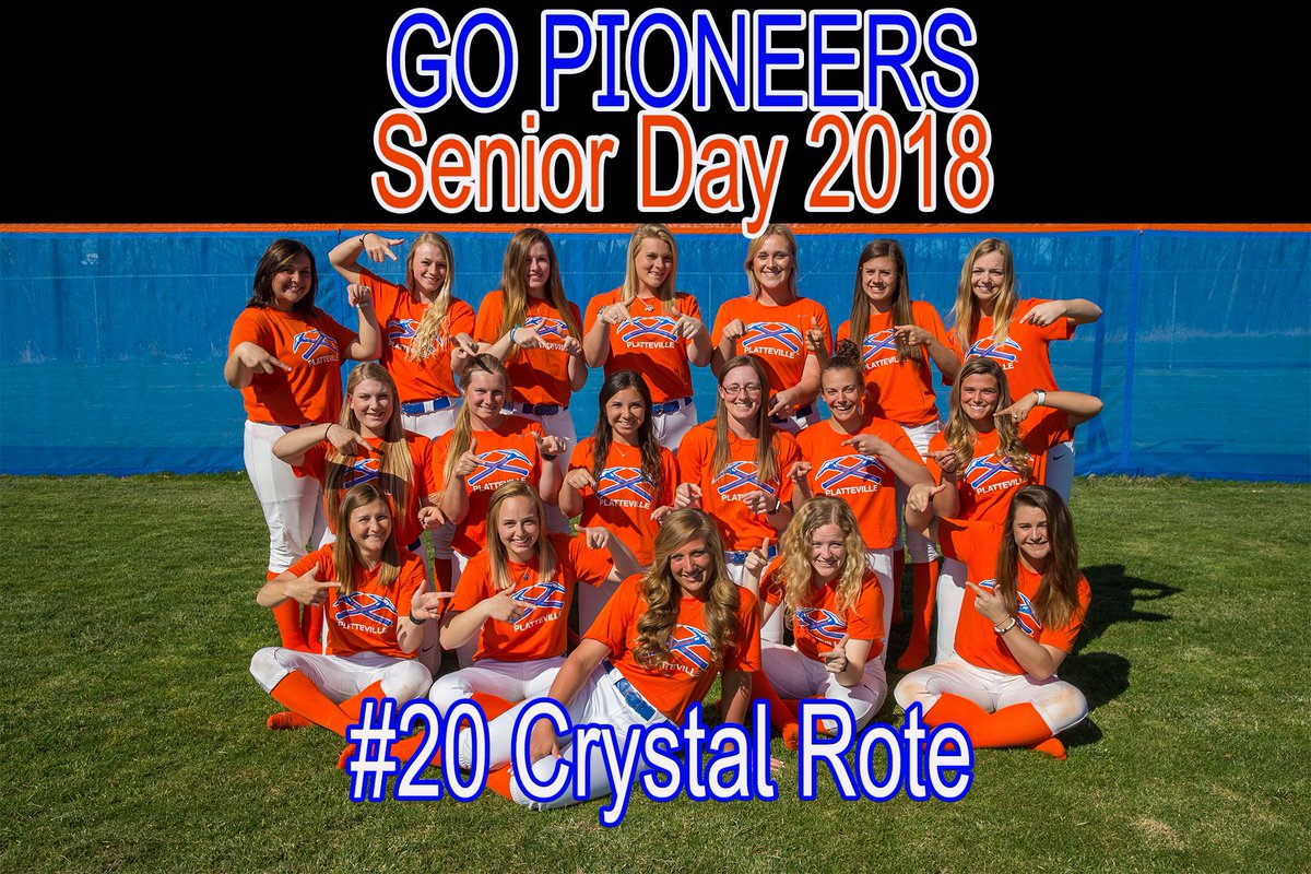 UWPlattSoftball's tweet photo. GAMEDAY! Celebrating this amazing senior Crystal Rote! Game times at 1:30 &amp; 3:30! #liveforgameday https://t.co/d7wH4D76u4