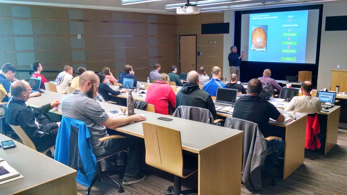 LynnKnipe's tweet photo. 25 people from 17 meat processors (from 8 states &amp; South Africa) attended OSU's Thermal Processing Short Course this past week to learn about the microbiological, engineering &amp; latest regulatory requirements for producing safe ready-to-eat meat products @OSUFoodScience @osuansci https://t.co/wymFTDIPJ5