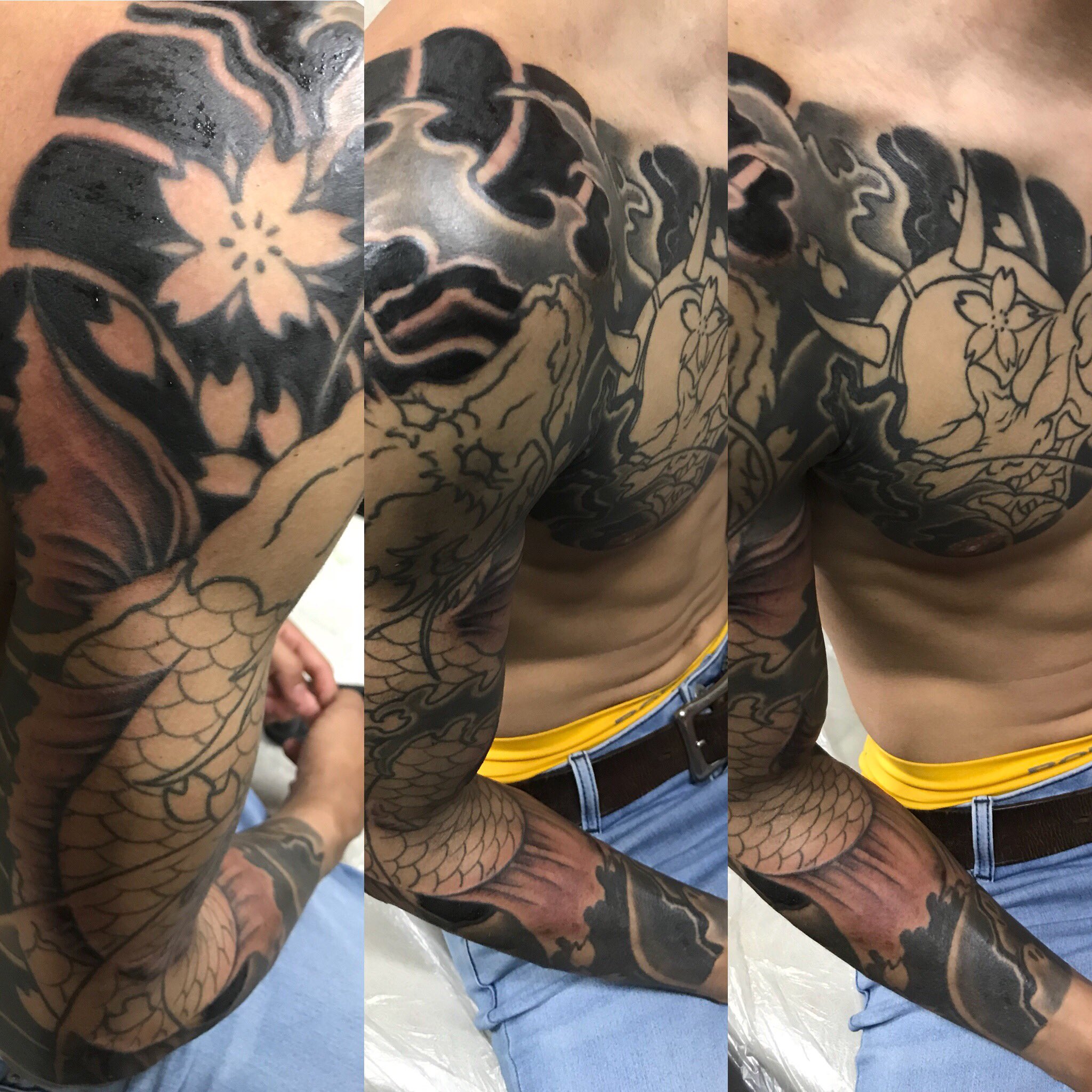 Genome Tattoo 9 15 龍魚 タトゥー 刺青 入墨 和彫り 龍魚 桜 般若 見切り Tattoo Ink Inked Genome Japanesetattoo Japanese フルスリーブ T Co 9q0x2a21ip Twitter