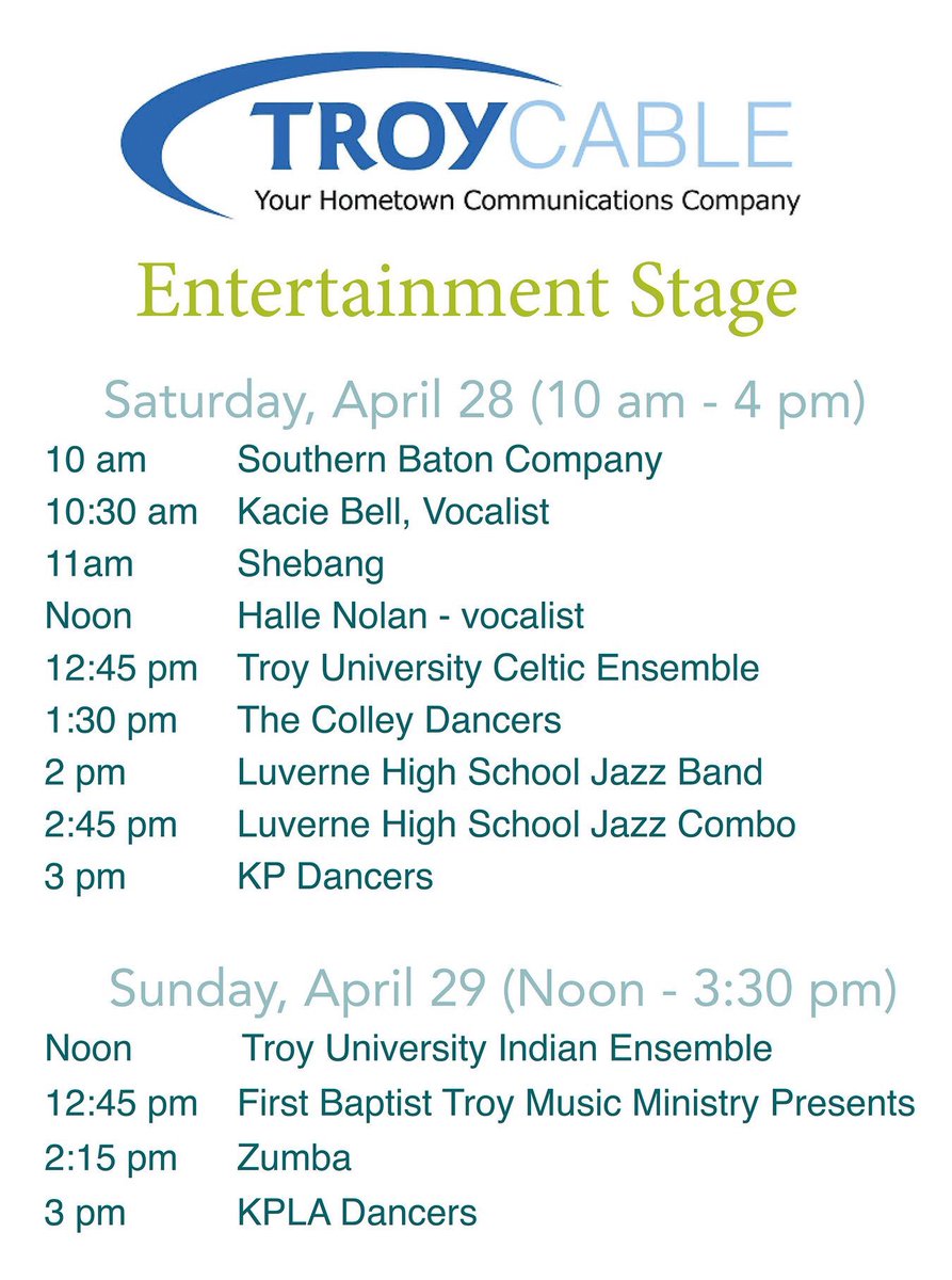 TroyFest's tweet photo. Today’s entertainment schedule! https://t.co/nqk2Hec0qk