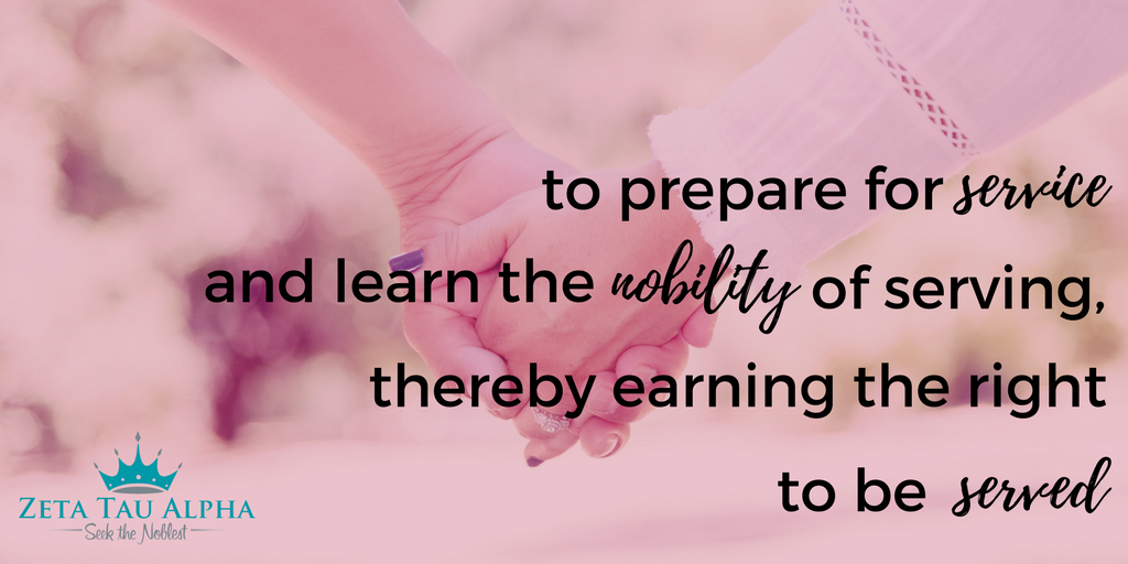 "To prepare for service and learn the nobility of serving, thereby earning the right to be served" #ZTA #LiveTheCreed