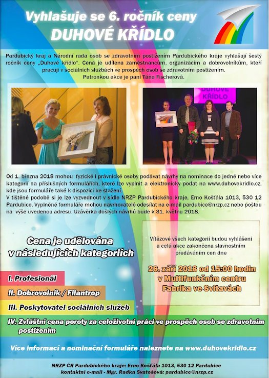 FESTIVAL POD DUHOVÝMI KŘÍDLY již počtvrté 💚💙💛❤️

Srdečně Vás zveme na letošní – již čtvrtý – ročník festivalu Pod duhovými křídly, který se bude konat v pondělí 21. května 2018 v ABC klubu v Pardubicích. duhovekridlo.cz