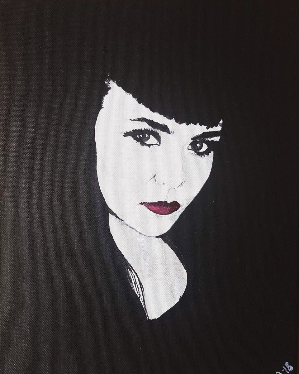 Kirsten’s also been eternalised by the awesome #paulajanett Thanx so much!! #portrait #painting #doom #metal #evignatt #evignattband #norway