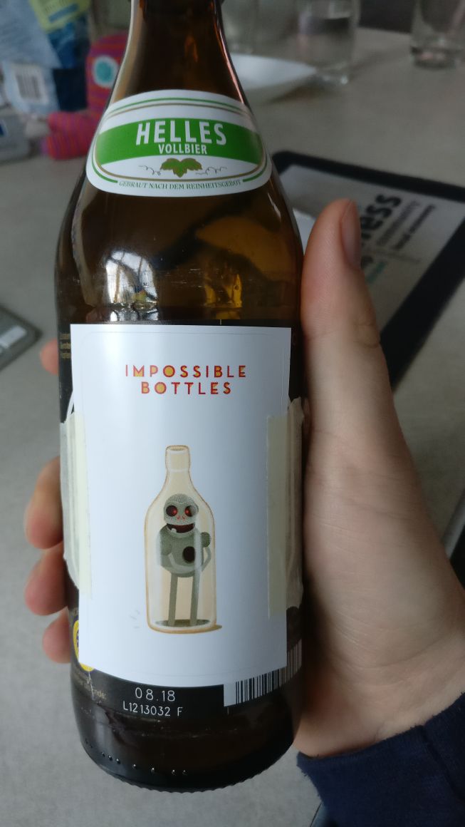 honigstudios's tweet photo. Putting the #impossiblebottles stickers in good use. Getting ready to present the #game during the open screen session #AMAZE2018. Come play, share your thoughts &amp; grab a sticker (&amp; a beer) https://t.co/TU3C7oWPNo