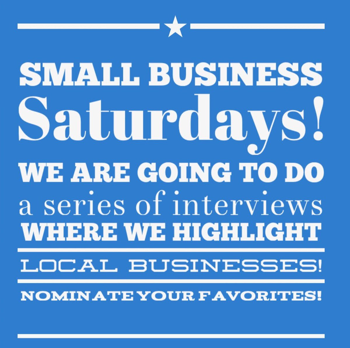 fdsbusiness's tweet photo. What small businesses would YOU like to see us interview? We want to feature as many local entrepreneurs as we can, so comment the businesses you want to nominate! #fds #freddydangelostudios #localbusiness #smallbusiness #smallbusinesssaturday https://t.co/vcpAljkRfi