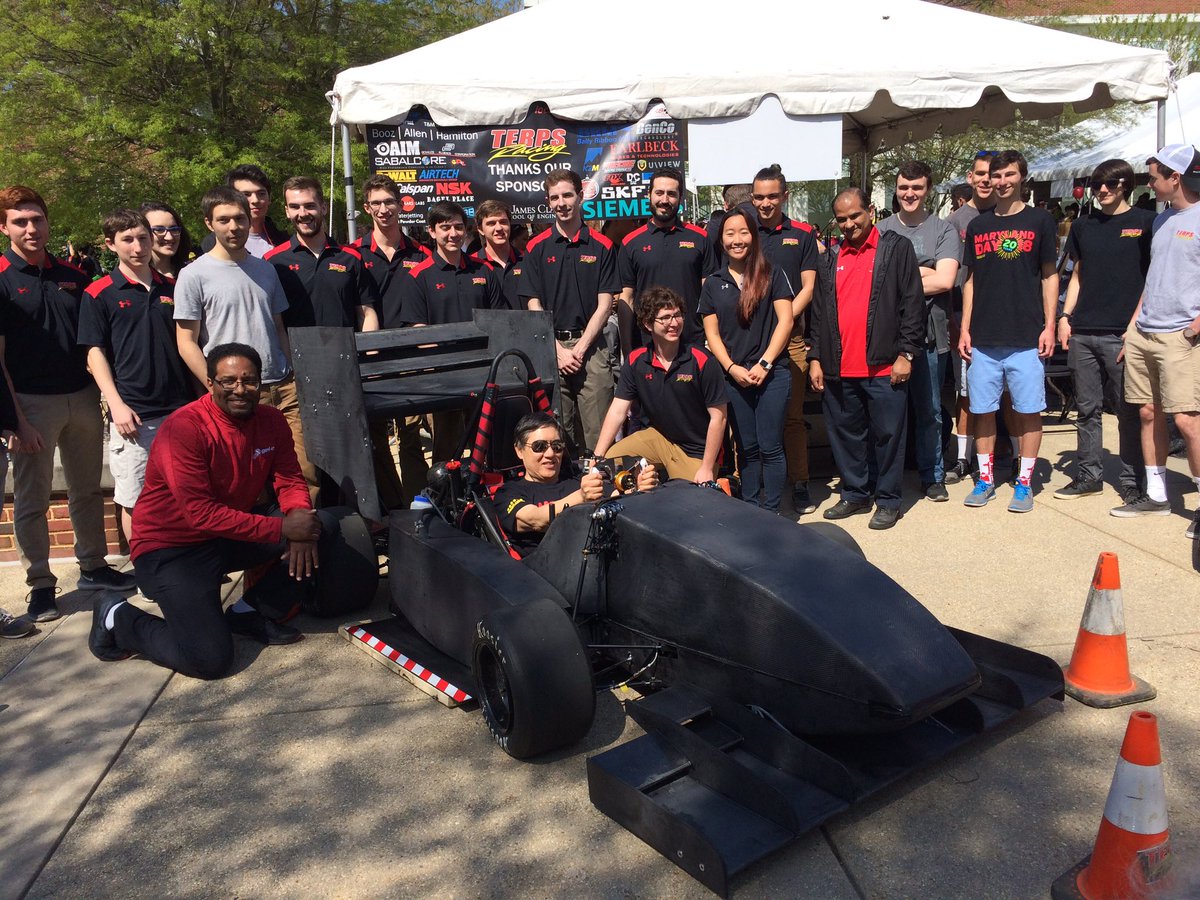 presidentloh's tweet photo. Good luck to @TerpsRacing as you compete in your student-engineered race car, unveiled at this year's #MarylandDay https://t.co/HnARzsv3zq