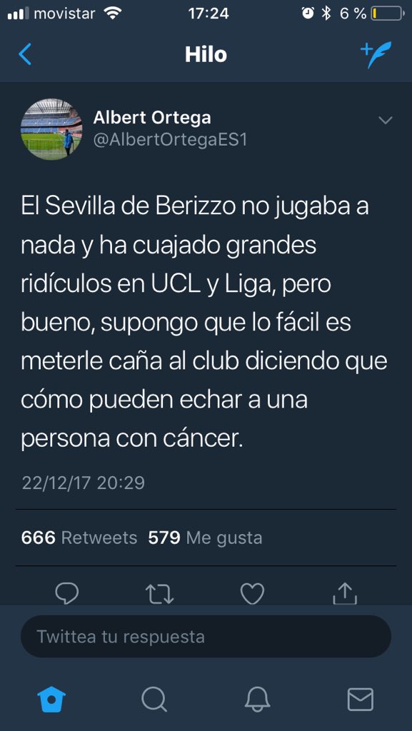 @AlbertortegaES2 Y el problema era Berizzo, no? Tan mal lo hacía que sin jugar mucho y antes de navidades hubo que echarlo porque no estaba a la altura del sevilla y el era el culpable