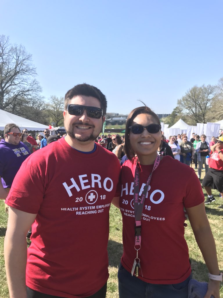 R3Lab's tweet photo. Dr. Mellott and Briauna Harris representing the #R3lab on behalf of #KUMC and #TUKHS at the 30th AIDS Walk Kansas City. It’s a beautiful day and there is a great turn out. Thank you to everyone that sponsored the R3 Lab! https://t.co/JEGCD9JujW