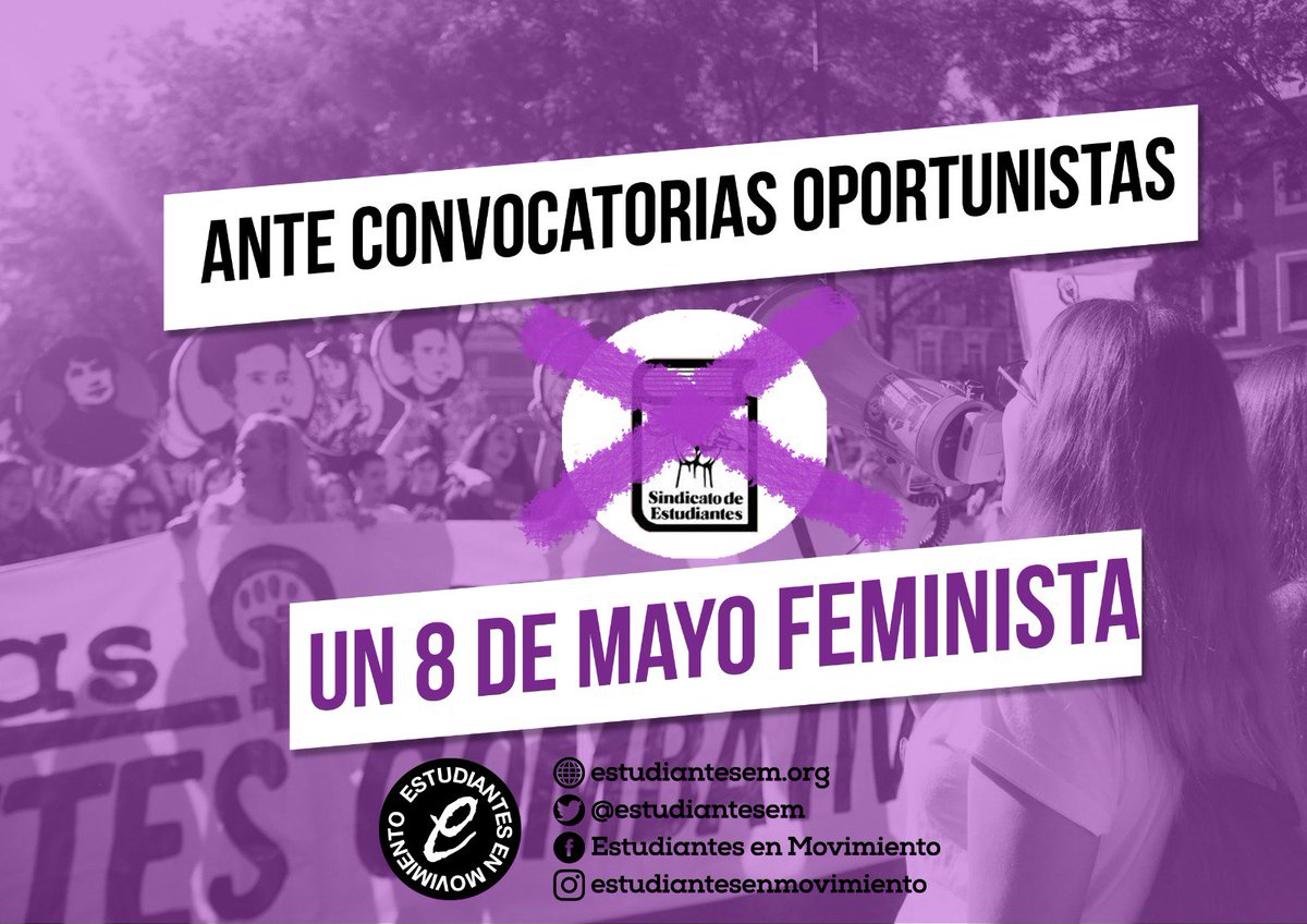 estudiantesem's tweet photo. 📣Desde EeM contestamos públicamente a la “oferta” del Sindicato de Estudiantes📣de sumarnos a la convocatoria de huelga que han planteado para el 10 de mayo,d forma completamente oportunista por la vergonzosa sentencia a la manada...  https://t.co/dIEqEwaCSw https://t.co/AX4aJvCFzq