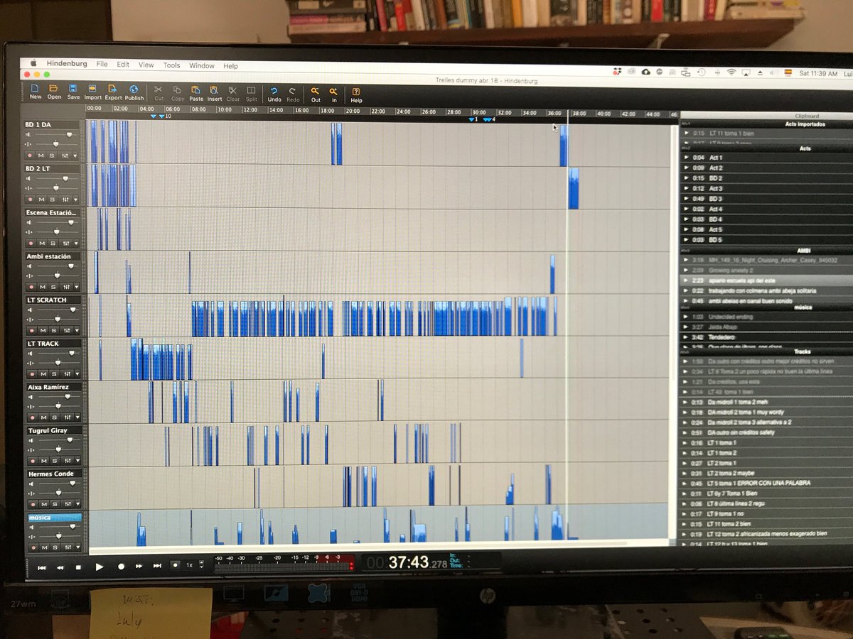 Terminando una primera mezcla de un ep. de Radio Ambulante donde el juego de sonido va a ser imp. Ahora solo falta que el gran <a href="/LimoneroMx/">Limonero</a> lo lleve a otro nivel.