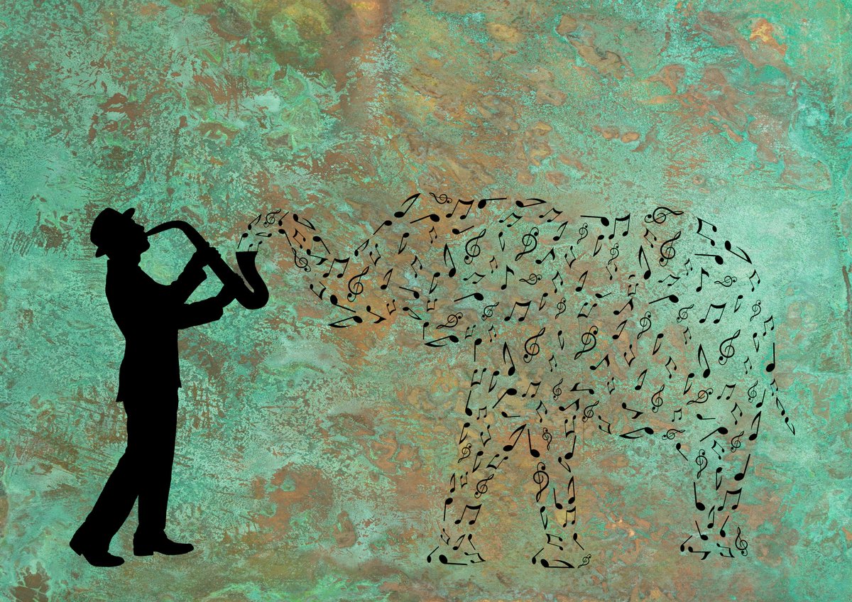 My newest Digital Artwork, where the notes from the saxophone become an elephant.
#art #artworks #elephant #music #notes