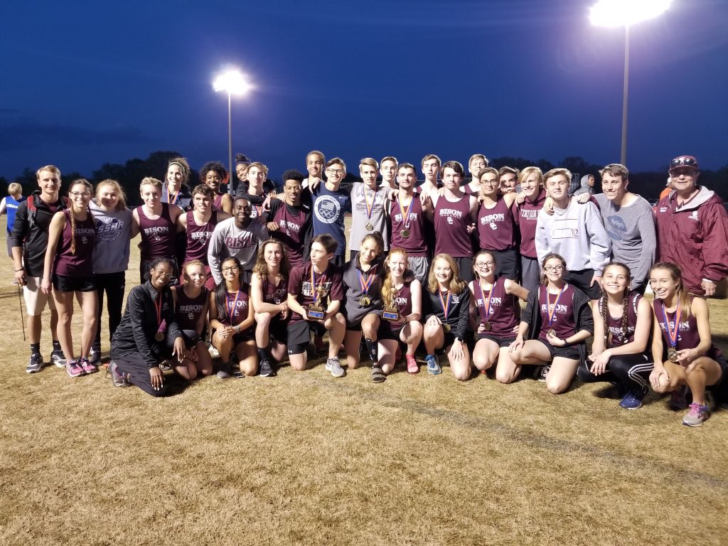 Congrats to the guys and girls last night winning the Blackman Blaze Relay Invitational! #BisonTrack