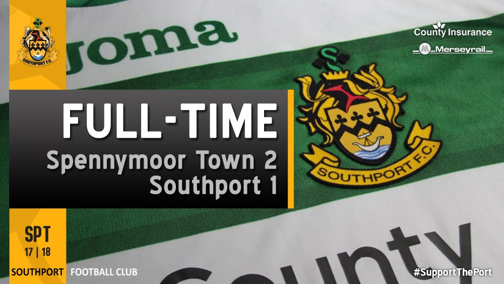 southport_fc's tweet photo. Full-time: @SpennymoorTown 2 - 1 #SouthportFC
Second-half goals from Rob Ramshaw and Mark Anderson give the home team the win
#SPEvSPT #OnePort https://t.co/4noO6dGfBf