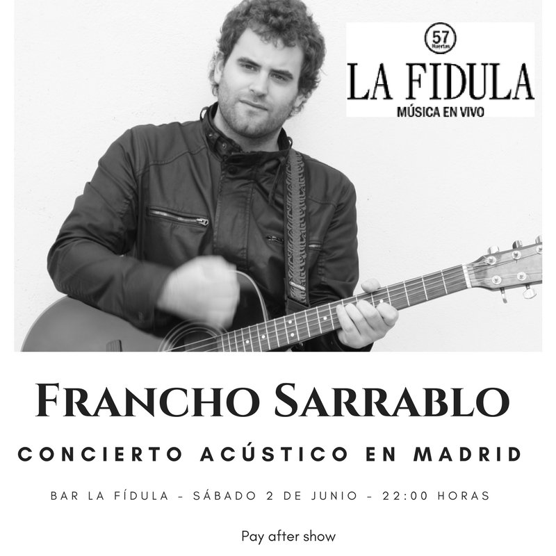 ¡¡Nos vamos a Madrid!! En poco más de un mes estaré en @lafidulaenvivo para ofrecer un concierto acústico de mis dos últimos discos y algunas canciones nuevas... ¿Te apuntas? #madrid #madridconciertos #música #directo #cantautor #músicadeautor