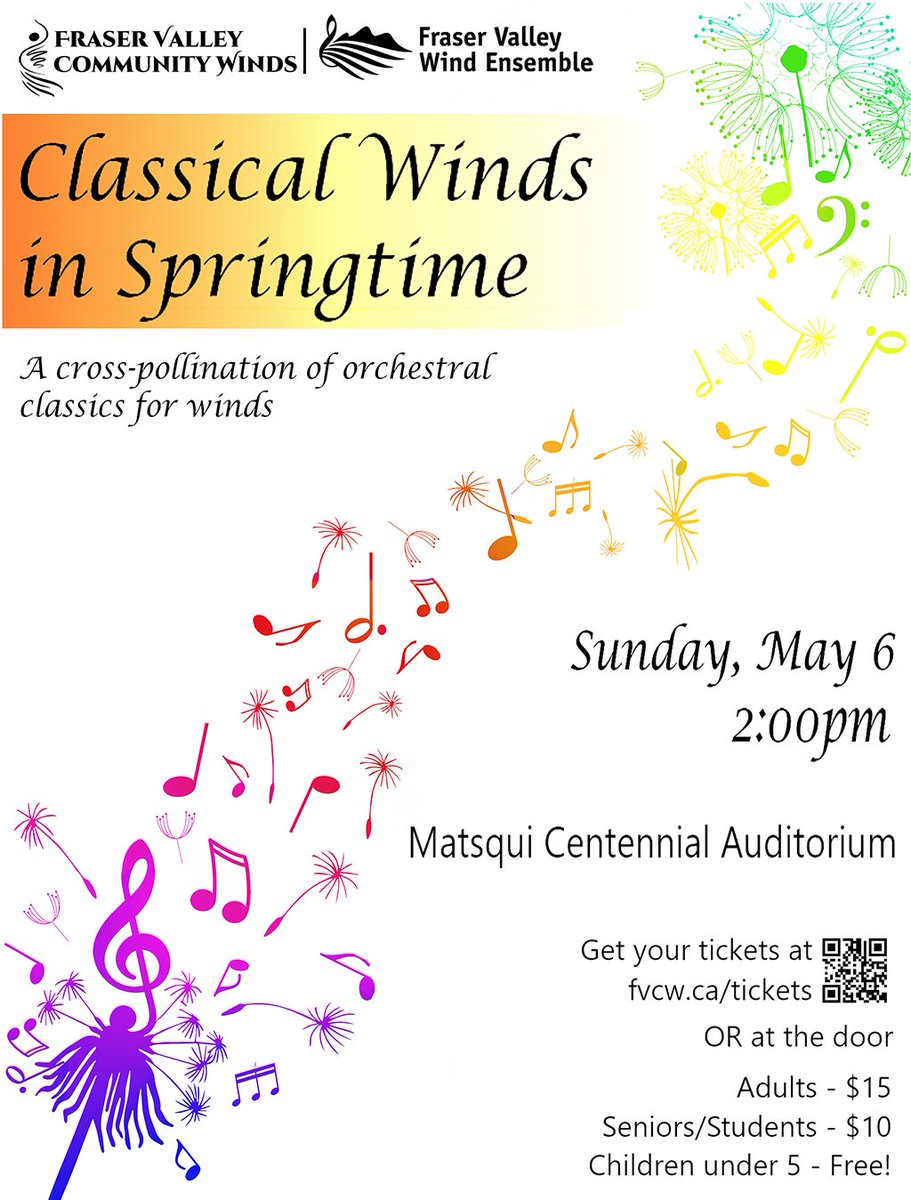 Come join us next weekend for an afternoon of great music! With <a href="/FVWE/">FVWE</a> #ItsSpringtime #letsplay #makingmusictogether #livemusic fvcw.ca/tickets