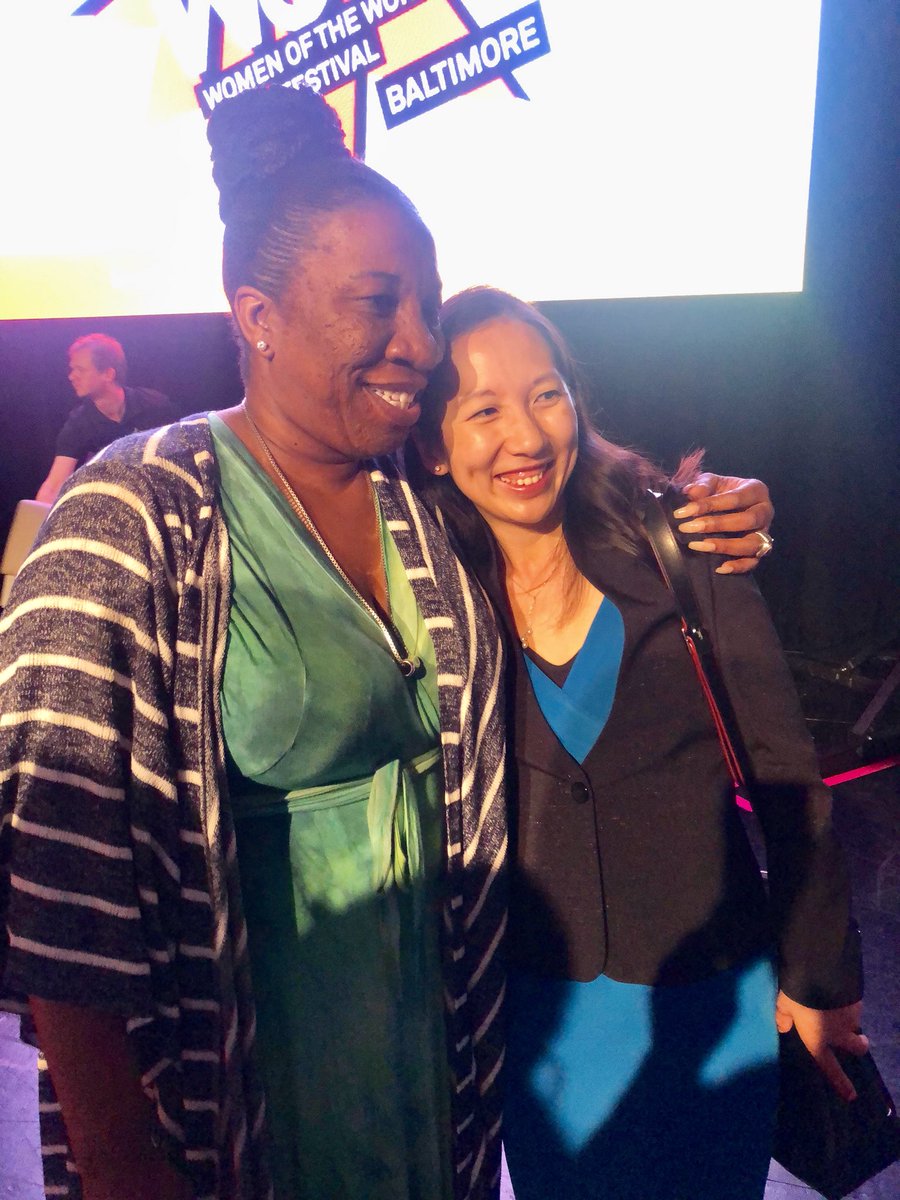 DSimonePhD's tweet photo. On the “Trailblazing Women of Baltimore” panel @WOWFestBmore, @DrLeanaWen shared a testimony from her mother’s past that makes this photo with @TaranaBurke even more mighty. Our ancestors are always welcome in this place. #MeToo #WOWBaltimore https://t.co/TKHY7Uatqf