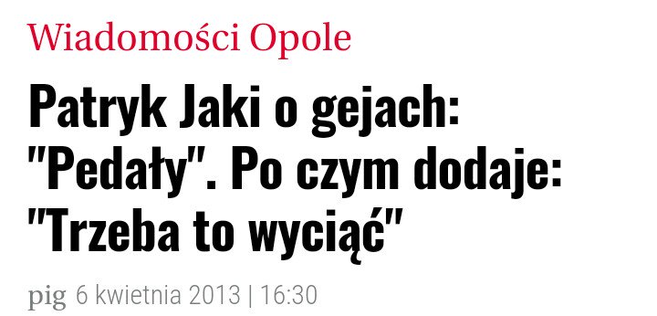 gajewska_kinga's tweet photo. Kandydat @PatrykJaki i jego "otwartość"...
➡27.04.2018: "Warszawa musi być miastem wolności, nie może wykluczać żadnej grupy społecznej (...) W Warszawie jest miejsce dla wszystkich" 
➡6.04.2013:  "bo partia zamiast poważnymi problemami zajmuje się pedałami i lesbijkami". https://t.co/WVDWYVxbBI