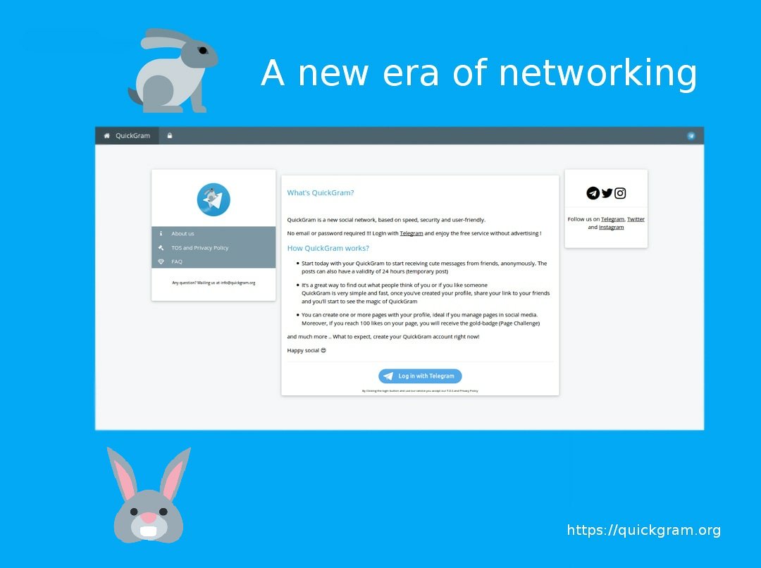 QuickGram's tweet image. Start today with your QuickGram to start receving cute messages from friends anonymously. 😎

It's a great way to find what people think about you!

What to expect, create your QuickGram account now!!!!

quickgram.org

#quickgram #newsocialnetwork #free #telegramlogin