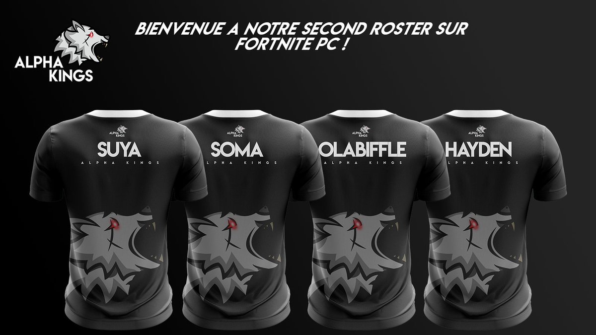 AlphaKingsGG's tweet photo. Nous souhaitons également la bienvenue à nos quatre nouveaux loups du second roster pc sur @FortniteGame ! 🐺 https://t.co/enJdUiq3fR