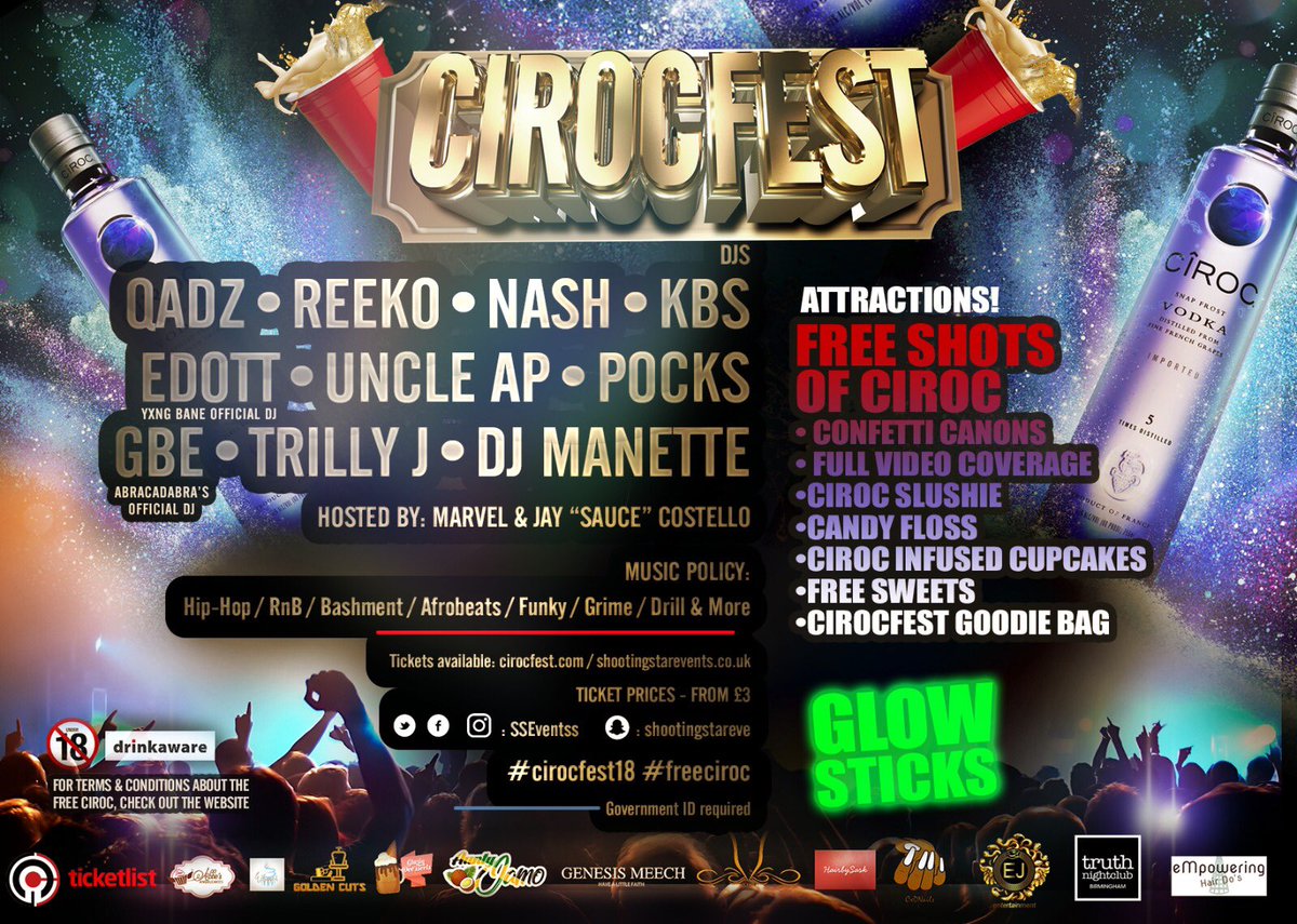 SSEventss's tweet photo. Then we move on to #Cirocfest18 on the 25th of May. Kickstart your bank holiday with the ultimate wave!!
#FreeCiroc available. Donโt waste anymore time. This sells out yearly and this year will be the same
https://t.co/82yP8KoKje https://t.co/ryARP4jkkv