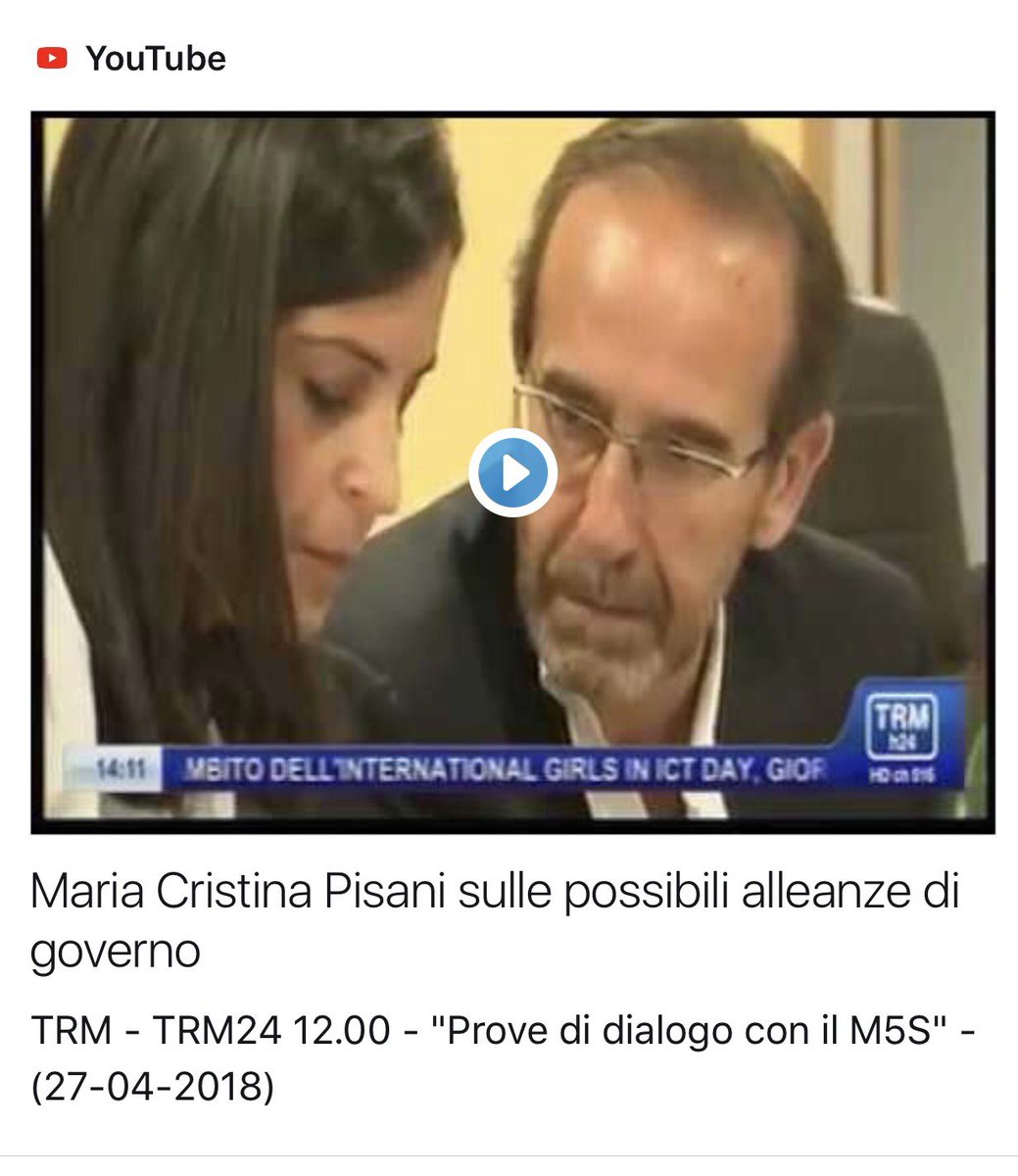 MariaC_Pisani's tweet photo. In questo frame del servizio di #Trmtv sulle alleanze di #Governo sembro quasi una persona seria. Del M5S se ne discuta insieme #cosedipsi https://t.co/ZtBYtckGgv