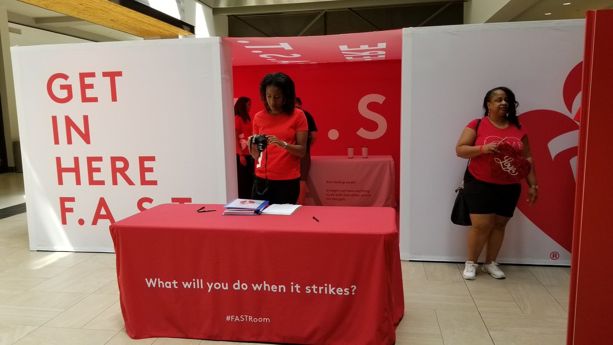 lbelsberry's tweet photo. At @American_Stroke #fastroom in Perimeter Mall by the food court.  Interesting way to recognize the signs of #stroke.  Here till 6! https://t.co/lXB1aDjsJW
