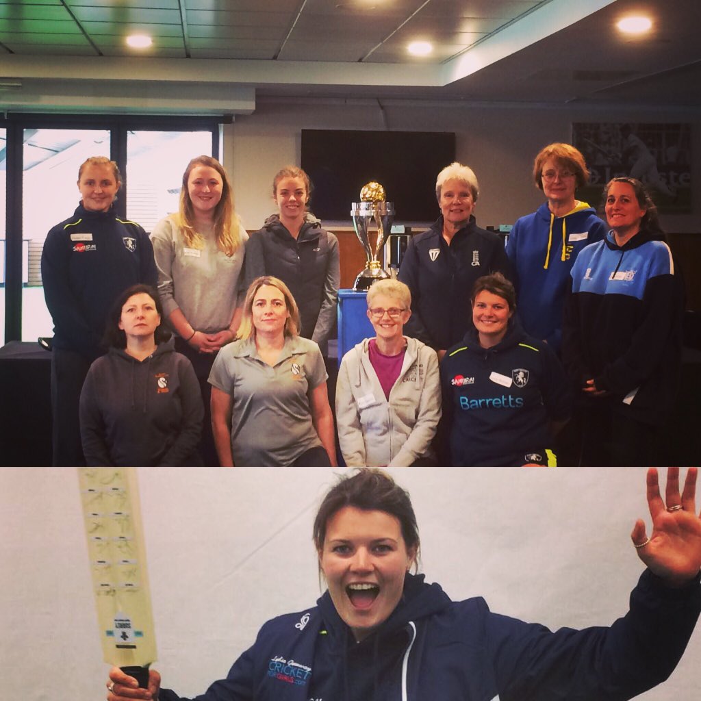 KentCricketDev's tweet photo. Such fun at the #ECBWomensConf with the growing @kentcricketdev female coaching family who #MakeAChange to so many women and girls in the county #howmanywins? Let's photoshop in @lydiagreenway https://t.co/hUikp28lBJ