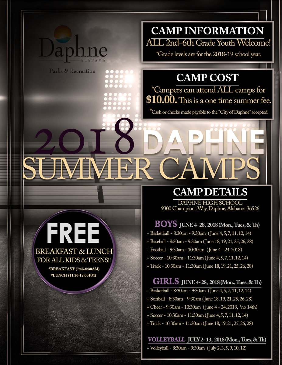 DaphneFBTrojans's tweet photo. #2018 #YouthSummerCamp #Daphne #FreeBreakfastandLunch https://t.co/8UfRjj1Bvf