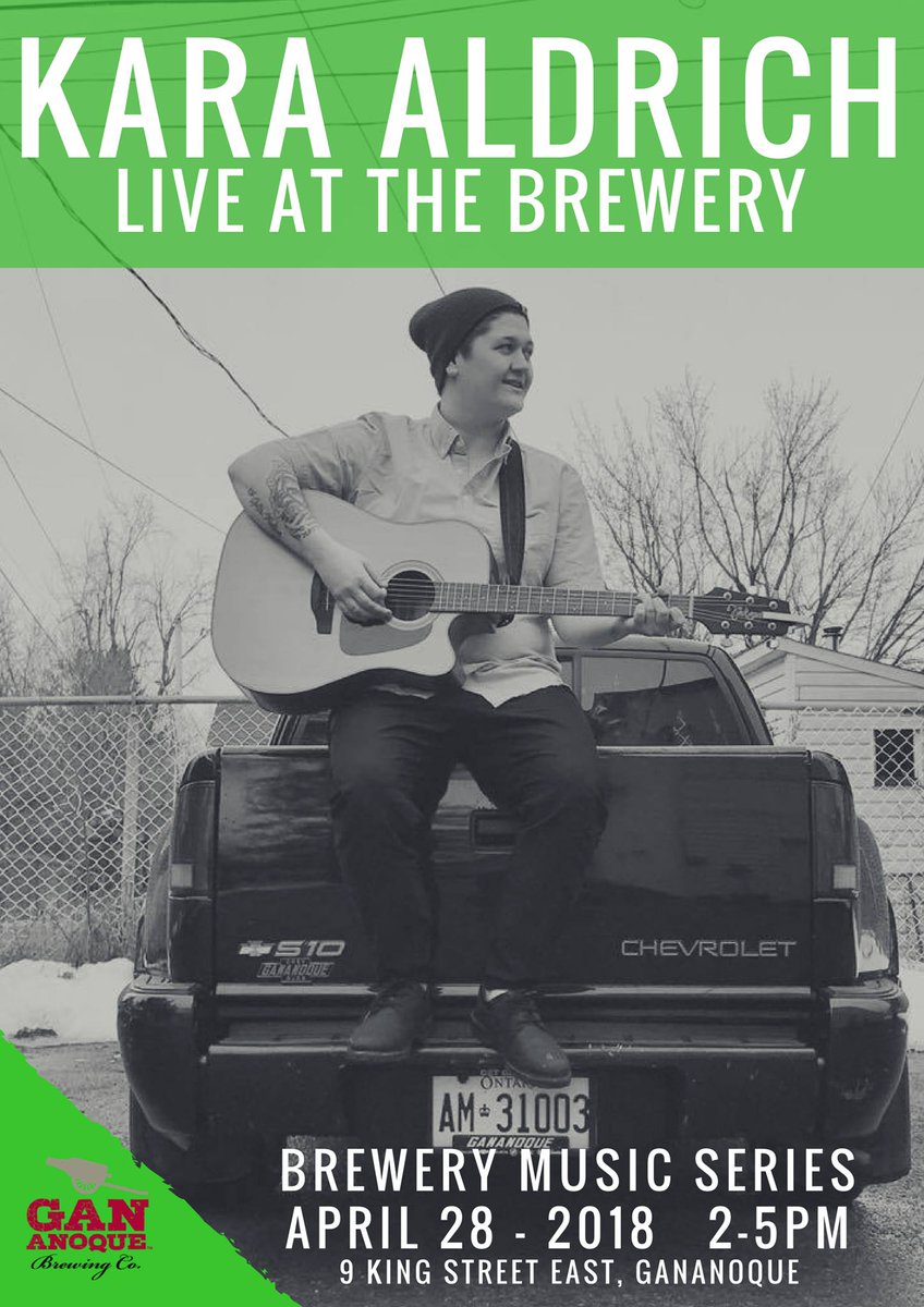 Kara Aldrich playing at the brewery TODAY 2-5 pm. Get your work done and then head over to the brewery for a beer and some great local music #greatgan