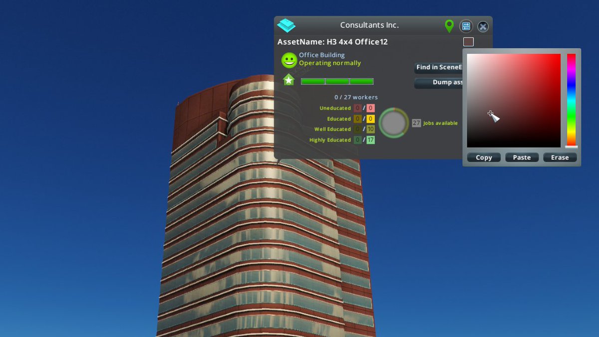 New mod out: Painter - Lets you paint buildings directly in-game.
steamcommunity.com/sharedfiles/fi…
#CitiesSkylines #Modding