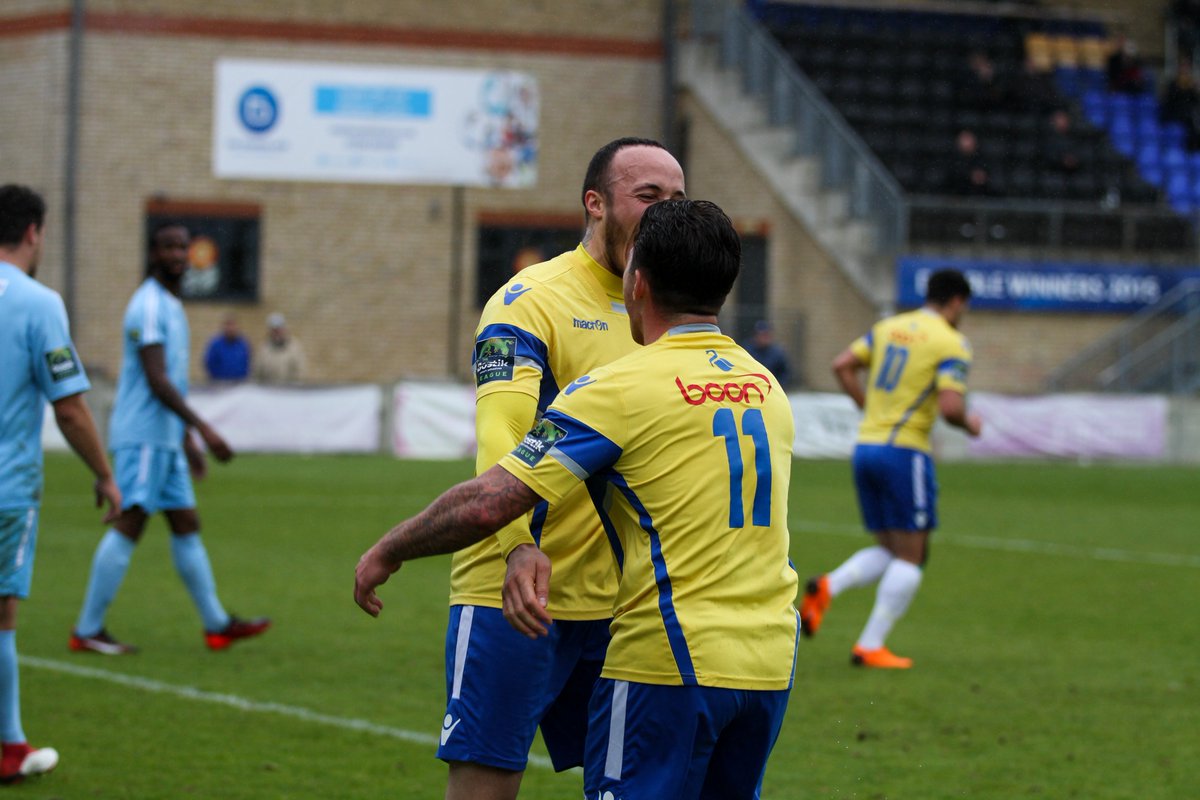 Celebration pic <a href="/MaxWorsfold11/">Max Worsfold</a> and <a href="/ElliottBuchs/">ElliottBuchs</a> after 2nd goal for @StainesTownFC