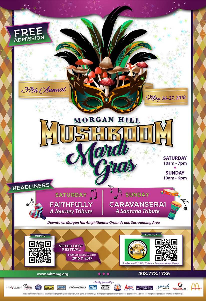 ArtiFest's tweet photo. Hey artichoke lovers! Looking for another great festival this summer? The Morgan Hill Mushroom Mardi Gras is fun and FREE for the whole family! Join them May 26-27th for a weekend of good food and good times. https://t.co/b3GAU3YaKb https://t.co/i9BatyttTh